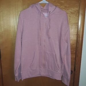 Time and true xl 16-18 pink zip up hooded sweatshirt